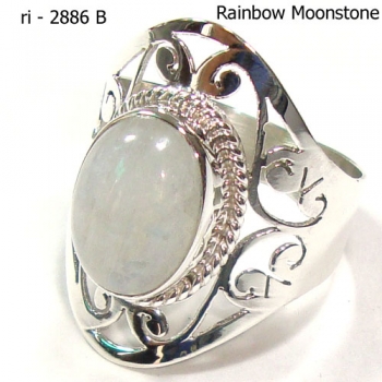 Elegantly handcrafted pure silver gemstone ring